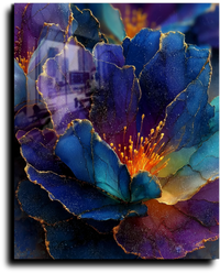 Blue & Gold Flower - M - Vision