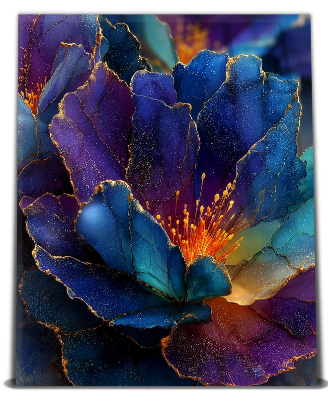 Blue & Gold Flower